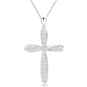 ninamaid 925 sterling silver cross necklace for women mothers day gifts silver cross necklaces womens jewelry gifts for women mom her