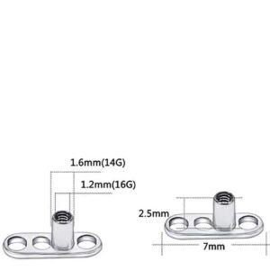 Excepro 1PCS Dermal Anchor G23 Titanium White Shiny Heart Shaped CZ Body Jewelry Anchor Dermal Tops