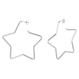 Star Hoop Earrings for Women Stainless Steel Geometric Earring Hoops Fashion Jewelry