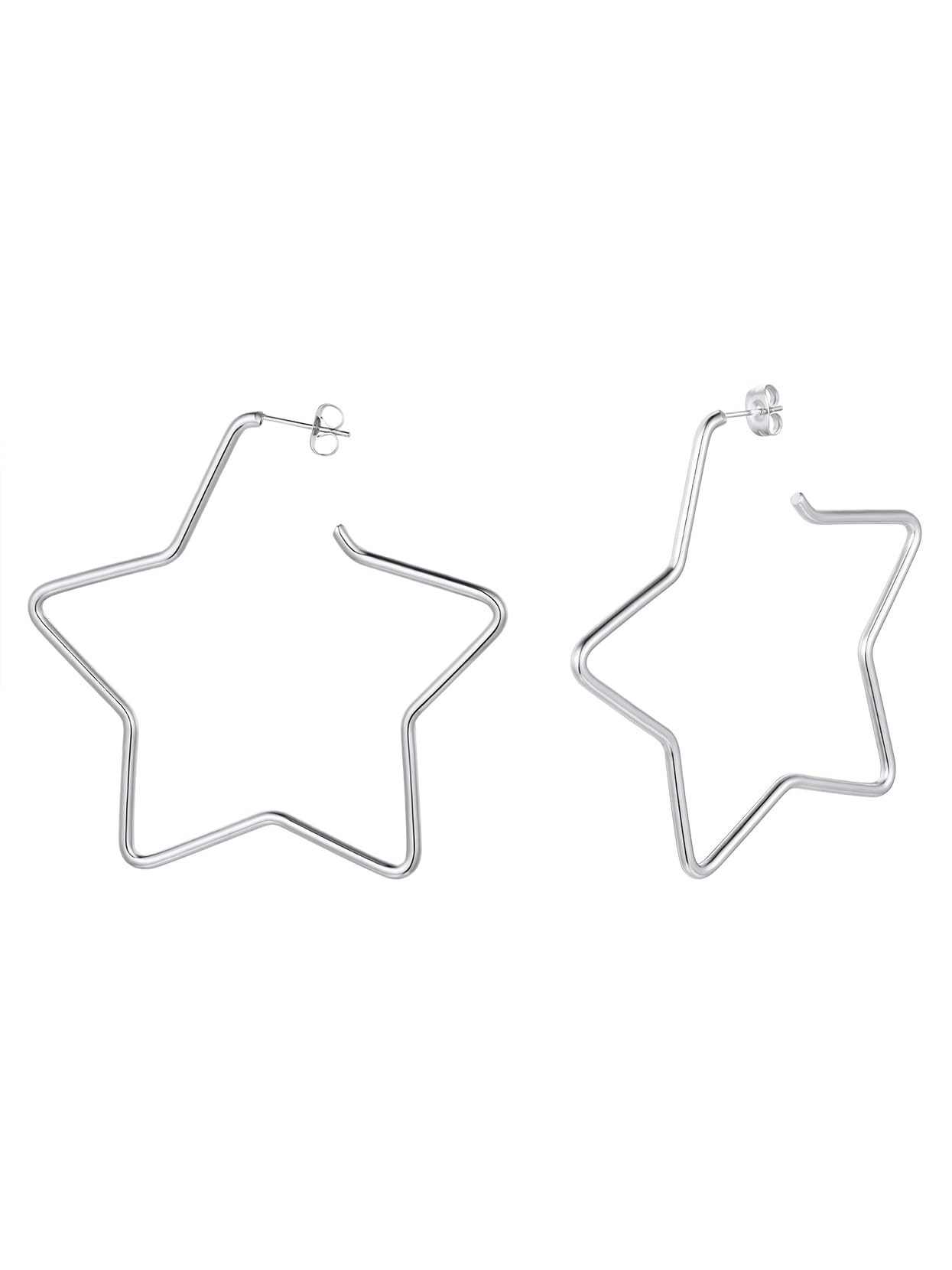 Star Hoop Earrings for Women Stainless Steel Geometric Earring Hoops Fashion Jewelry