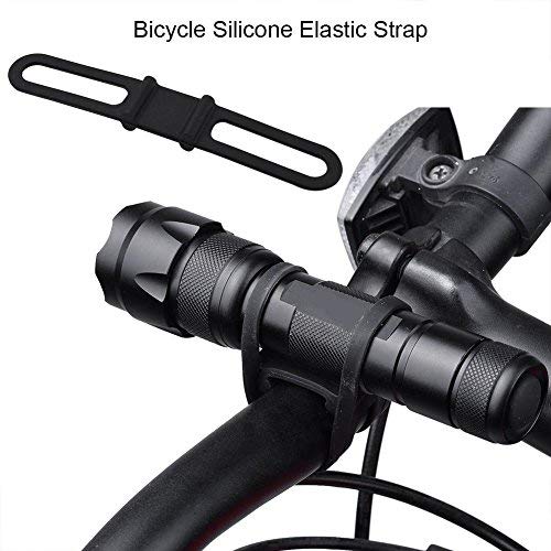 VGEBY 5Pcs Silicone Band Flashlight Bike Mount Silicone Strap Rubber Tie Down Straps Helmet Light Mount Phone Strap Torch Light Water Bottle Holder