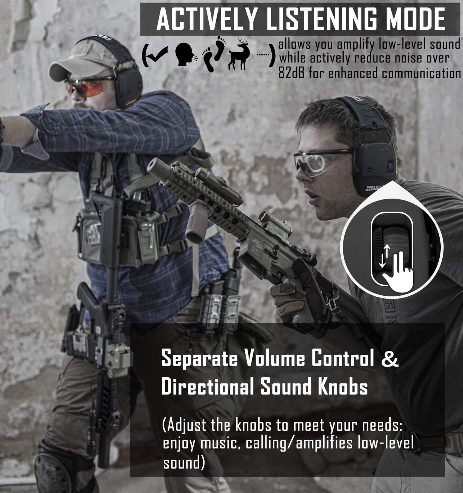 PROHEAR 030 Bluetooth 5.4 Electronic Shooting Ear Protection Earmuffs, Noise Reduction Sound Amplification Hearing Protector for Gun Range and Hunting