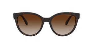 emporio armani women's ea4140 cat eye sunglasses, shiny havana/gradient brown, 55 mm