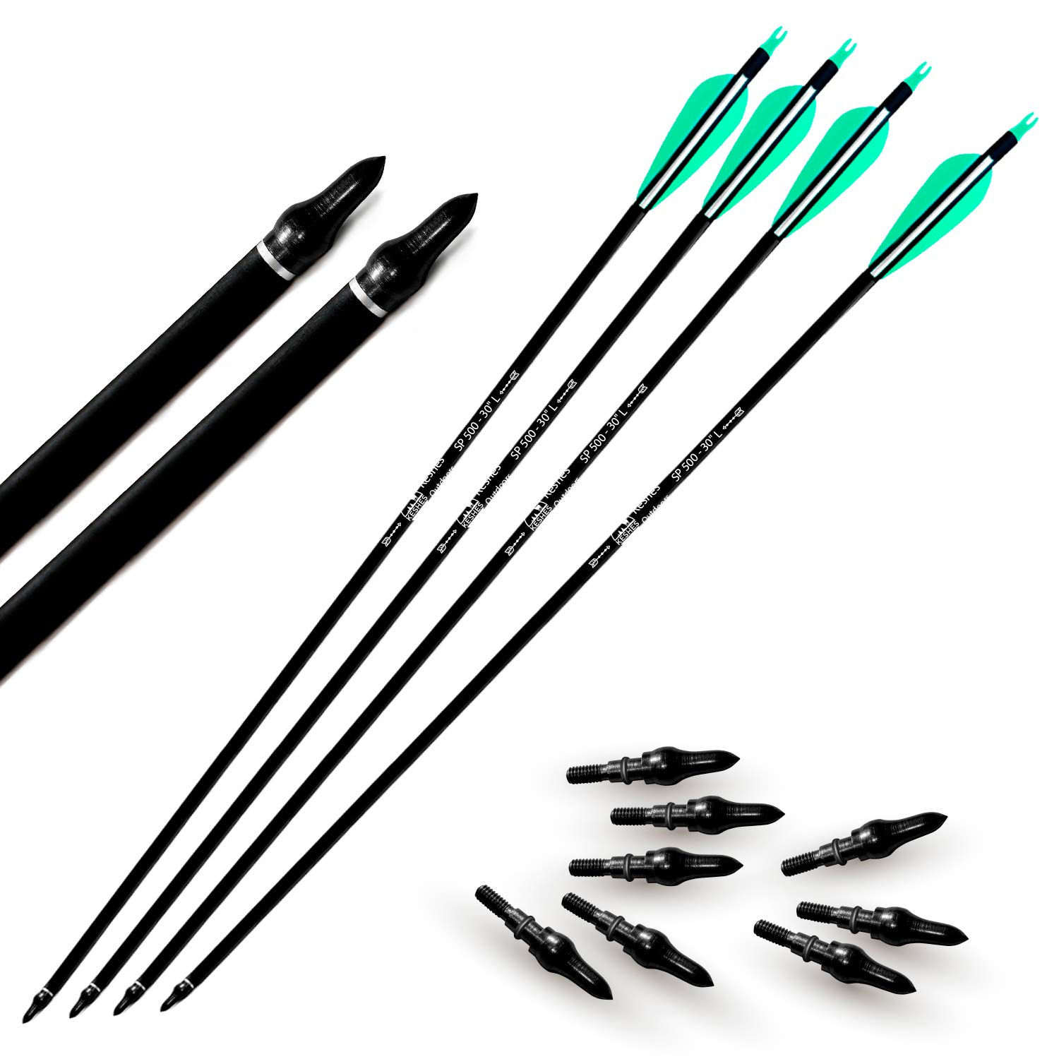 Archery Arrow Field Points Tips - Practice Target & Hunting Arrows Heads for Recurve, Compound Bow & Crossbow Bolts, Screw-in 100 Grain (12 Pack)