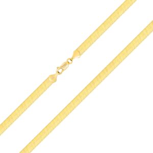 Nuragold 10k Yellow Gold 6mm Solid Herringbone Silky Flat High Polish Chain Necklace, Womens Mens Jewelry 16" 18" 20" 22" 24"