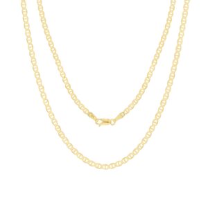 nuragold 10k yellow gold solid 2.5mm anchor mariner link chain pendant necklace, womens mens jewelry 16" 18" 20" 22" 24" 26"