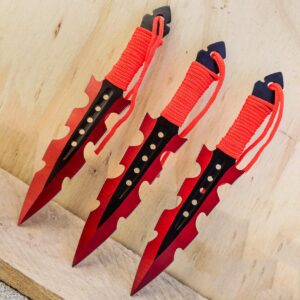 KCCEDGE BEST CUTLERY SOURCE Tactical Knife Survival Knife Hunting Knife 7.5" Ripper Throwing Knives Set Fixed Blade Knife Razor Sharp Edge Camping Accessories Survival Kit Tactical Gear 74397 (Red)