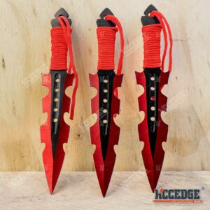 KCCEDGE BEST CUTLERY SOURCE Tactical Knife Survival Knife Hunting Knife 7.5" Ripper Throwing Knives Set Fixed Blade Knife Razor Sharp Edge Camping Accessories Survival Kit Tactical Gear 74397 (Red)