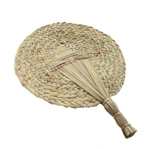 HEALLILY 5pcs Hand Woven Fan Woven Hand Fan Natural Fans Wedding Decor Woven Fans for Weddings Fans Wedding Vintage Decor Chinoiserie Decor Handmade Fan Heart Bamboo Palm Summer Elder