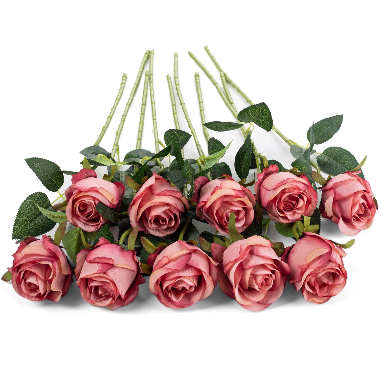 LuLuHouse Exoment Silk Rose Flower Artificial Roses with Long Stems for DIY Wedding Bouquets Centerpieces Bridal Shower Party Home Decor1