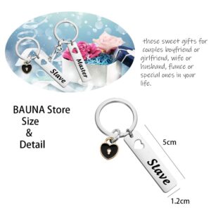 BAUNA Couple Gifts for Boyfriend and Girlfriend Master Slave Keychain Funny Matching Couple Keychains Set for Him and Her (Master Slave Keychain Set)