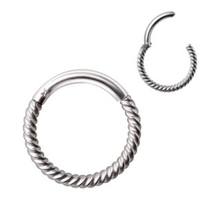 covet jewelry stainless steel rope design seamless clicker ring