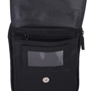 GForce Travel Cross Body Security Pouch Bag | RFID Blocking Document Holder Organizer, Black, 8"x 1.2"x 6.3"