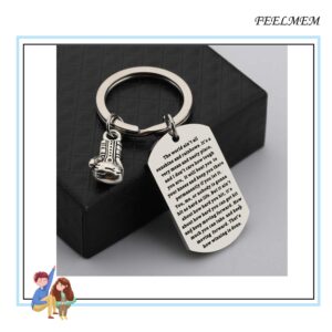 FEELMEM Boxing Keychain The World Ain't Sunshine and Rainbows Motivational Quote Boxing Glove Keychain Fitness Gifts Boxer Fan Gift Sport Lover Gift (silver)