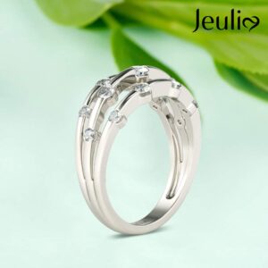 Jeulia 1 Carat Star RIngs for Women 925 Sterling Silver Cubic Zirconia Wedding Band CZ Solitaire Engagement Rings Anniversary Promise Romantic Jewelry Gift (6.5)