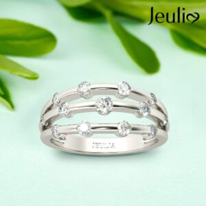 Jeulia 1 Carat Star RIngs for Women 925 Sterling Silver Cubic Zirconia Wedding Band CZ Solitaire Engagement Rings Anniversary Promise Romantic Jewelry Gift (6.5)