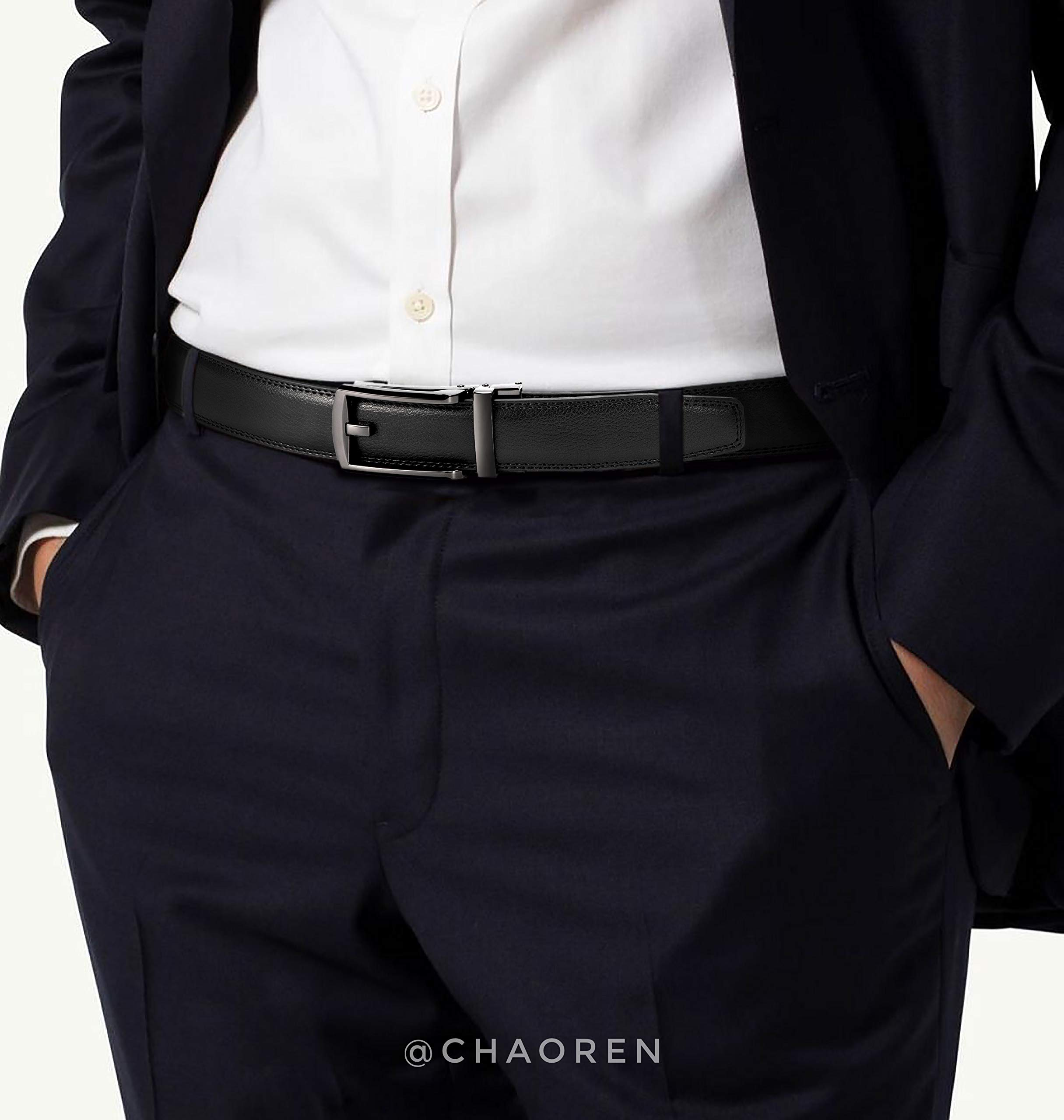 CHAOREN Mens Dress Belt - Ratchet Belt Leather 1 1/4" Comfort Click - Perfect Companion to Mens Dress Shoes