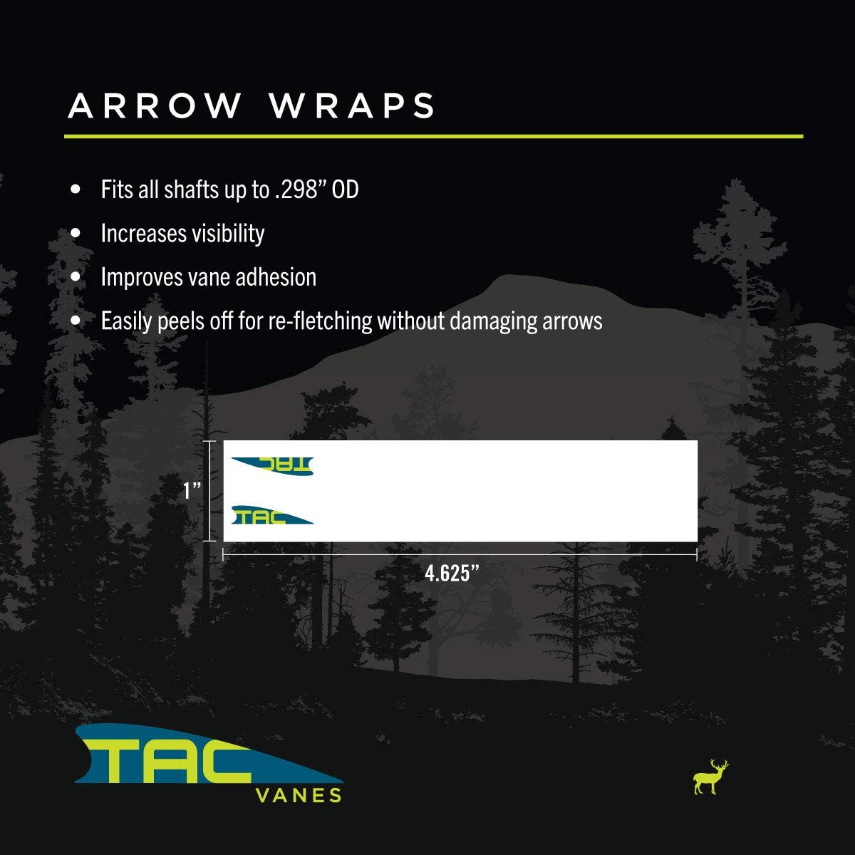 TAC Vanes Arrow Wraps, 4.25" x 1.0", White Wraps, Pack of 13 Arrow Wraps, Arrow Accessories for Archery Bowhunting and Target Shooting