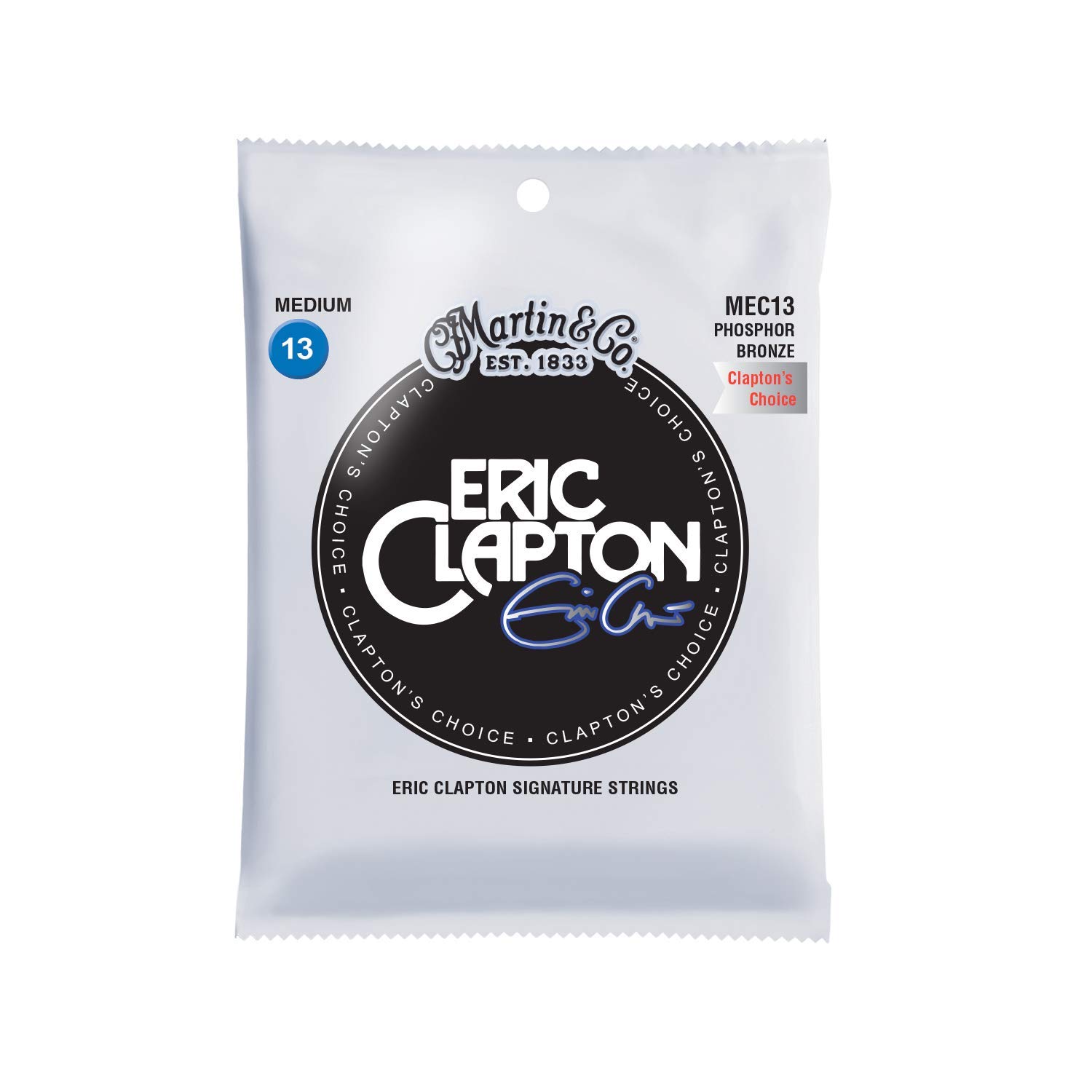 Martin Guitar Eric Clapton's Choice MEC13, 92/8 Phosphor Bronze Medium-Gauge Acoustic Guitar Strings