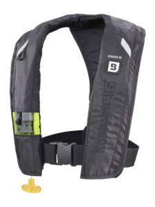 bluestorm stratus 35 inflatable life jacket pfd for adults (apex black) | us coast guard (uscg) approved automatic self inflating life vest preserver with manual override