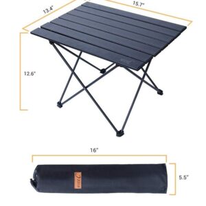 Nice C Camping Table, Camp Table, Folding Table, Beach Table, Roll up Foldable Collapsible, Aluminum Ultralight Compact with Carry Bag for Outdoor, Picnic, Cooking, Festival, Indoor, Office