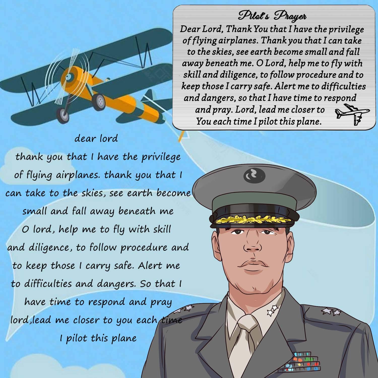 MAOFAED Pilot's Prayer Wallet Card (Pilot's Prayer Wallet Card)