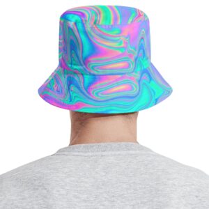 Bucket Hat for Women Psychedelic Trippy Summer Beach Sun Hat Travel Fisherman Cap