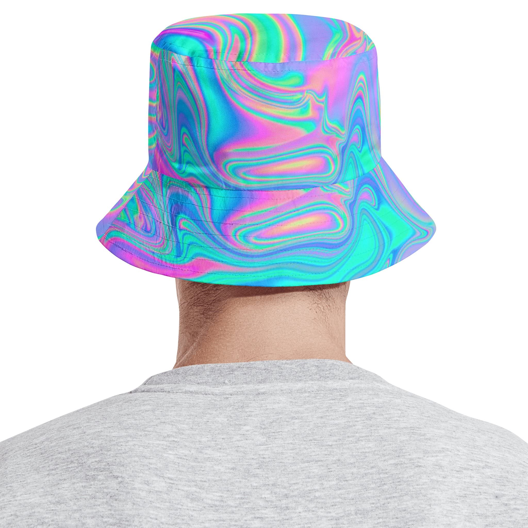 Bucket Hat for Women Psychedelic Trippy Summer Beach Sun Hat Travel Fisherman Cap