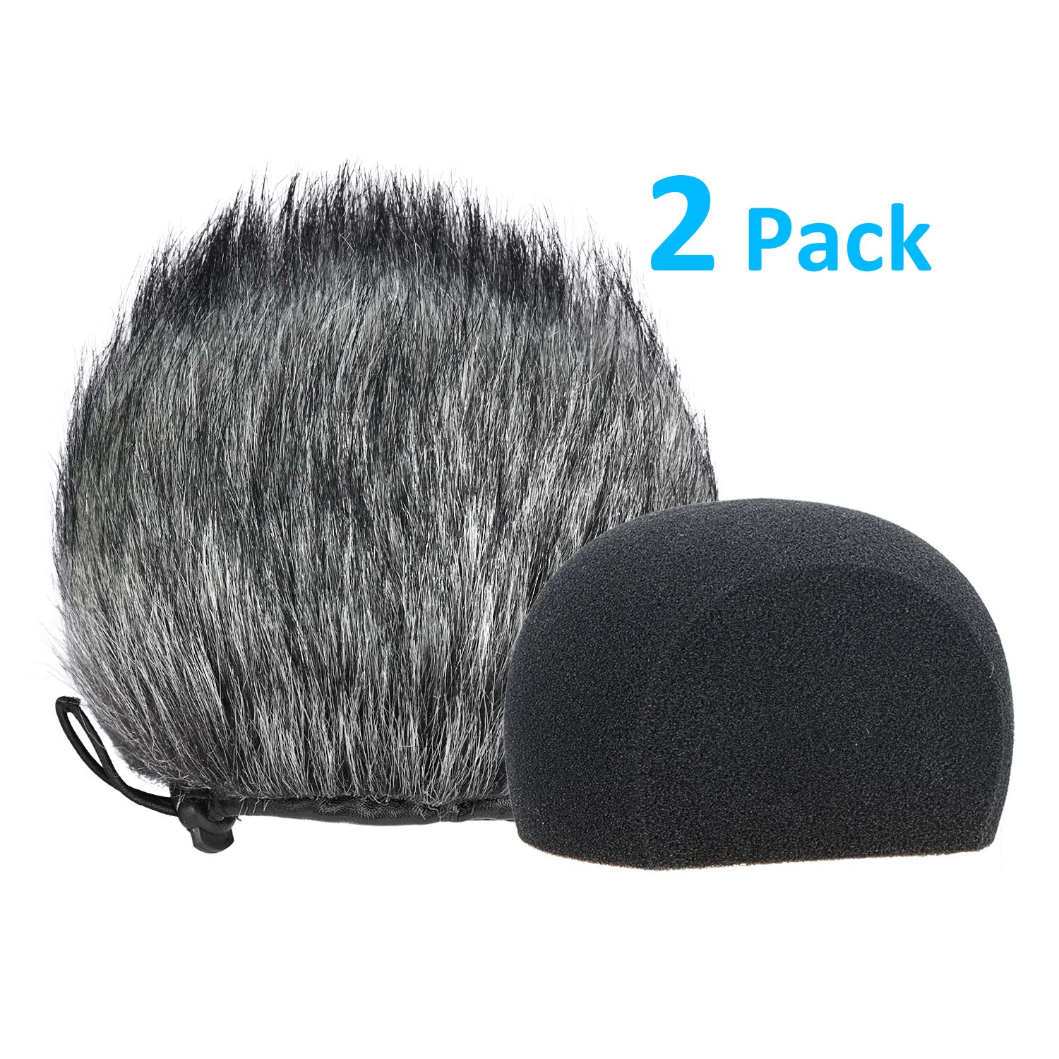 YOUSHARES H6 Windscreen Muff and Foam for Zoom H6 Portable Handy Recorder Indoor Outdoor Microphone Windscreen (2 Pack)