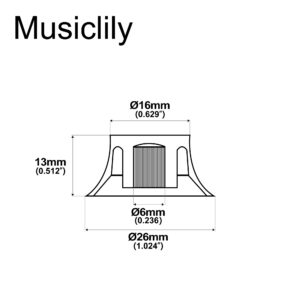 Musiclily Pro Metric Size 18 Spline Bell Top Hat Knobs for Epiphone Les Paul SG Electric Guitar, Amber (Set of 4)