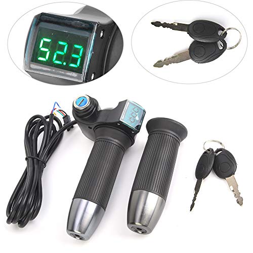 Alomejor 1 Pair E-Bike Thumb Throttle with LCD Battery Voltage Display for Electric Skateboard Scooter