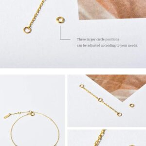 14K Yellow Gold 3 Inch Necklace Extender Safety Chain, Durable Removable Extenders With 3 Small Circle Ring Jewelry for Gold Necklace Bracelet, Adjustable Chain Set