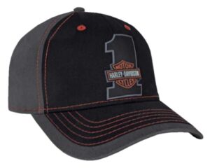 harley-davidson men's #1 bar & shield colorblocked baseball cap black