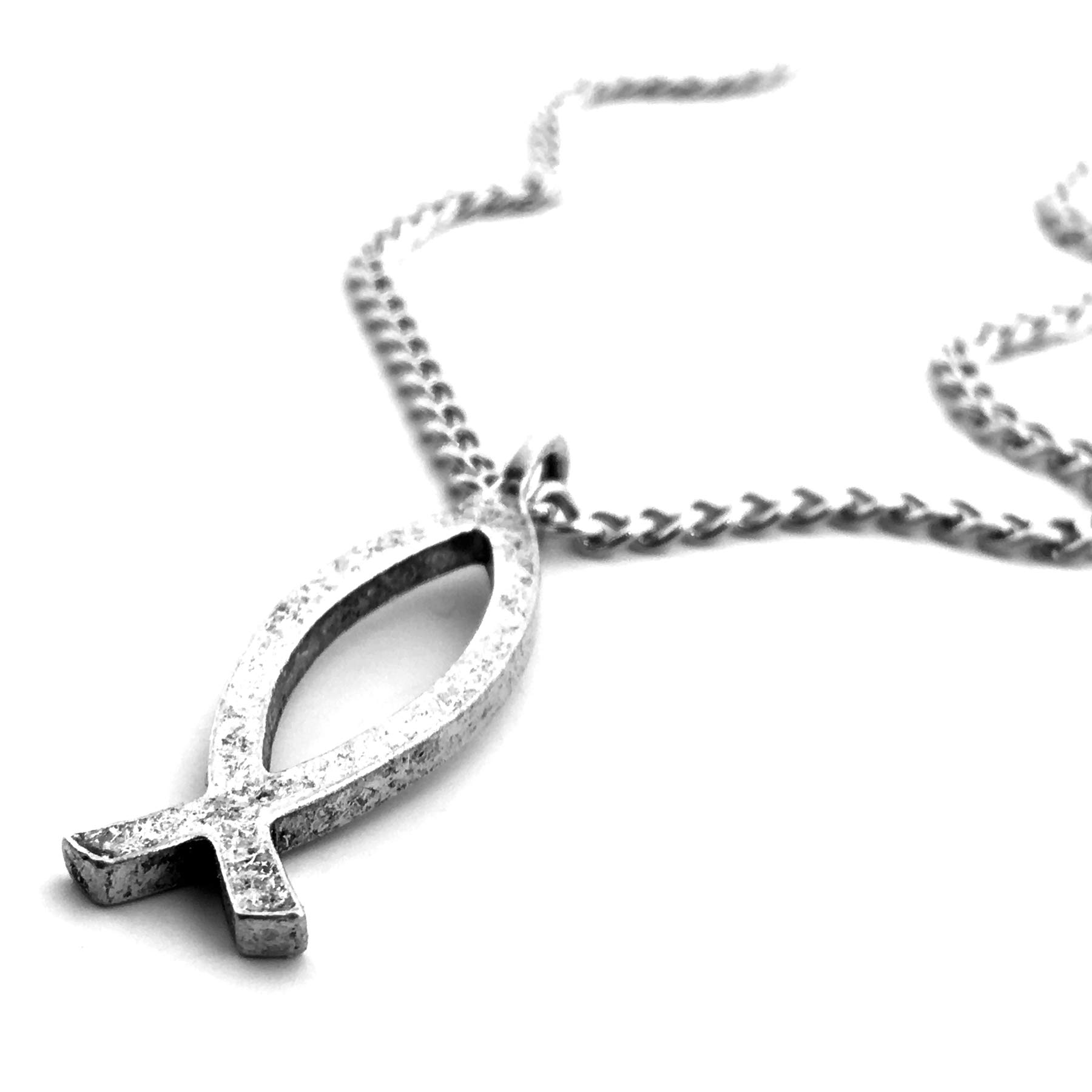 FORGIVEN JEWELRY Jesus Fish Large Ichthus Chain Necklace