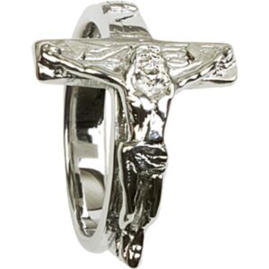 bonyak jewelry sterling silver crucifix ring - size 11