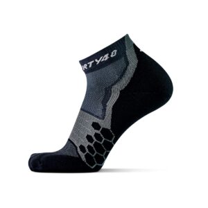 Thirty48 Performance Compression Low Cut Running Socks for Men and Women | More Compression Where Needed ([3 Pair] Black/Gray, Large - Women 9-10.5 // Men 10-11.5)