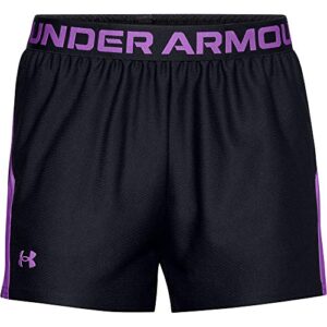 Under Armour Play Up Slit Cb Shorts, Black (001)/Exotic Bloom, Small