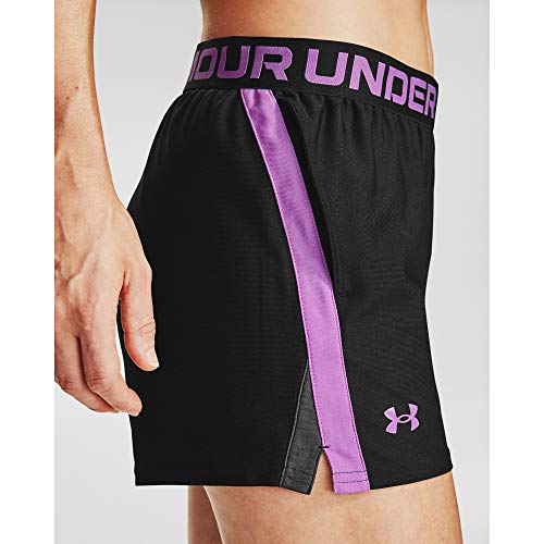 Under Armour Play Up Slit Cb Shorts, Black (001)/Exotic Bloom, Small