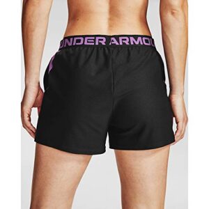 Under Armour Play Up Slit Cb Shorts, Black (001)/Exotic Bloom, Small