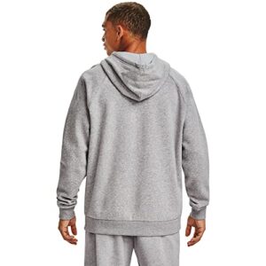 Under Armour Mens Rival Fleece Big Logo Hoodie , Mod Gray Light Heather (011)/Black , Small