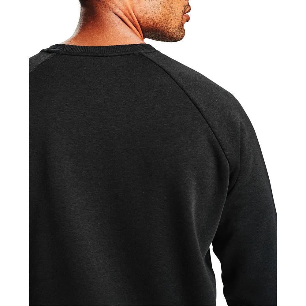 Under Armour Mens Rival Fleece Crew T-Shirt , Black (001)/Onyx White , X-Large