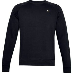 Under Armour Mens Rival Fleece Crew T-Shirt , Black (001)/Onyx White , X-Large