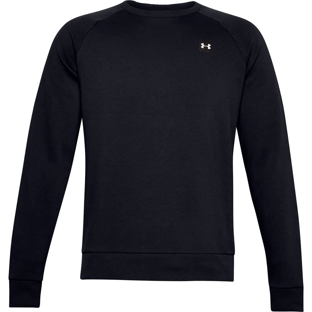 Under Armour Mens Rival Fleece Crew T-Shirt , Black (001)/Onyx White , X-Large