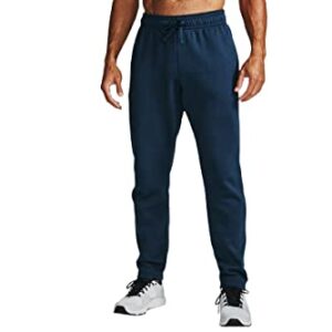 Under Armour Mens Rival Fleece Pants , Academy Blue (408)/Onyx White , X-Large