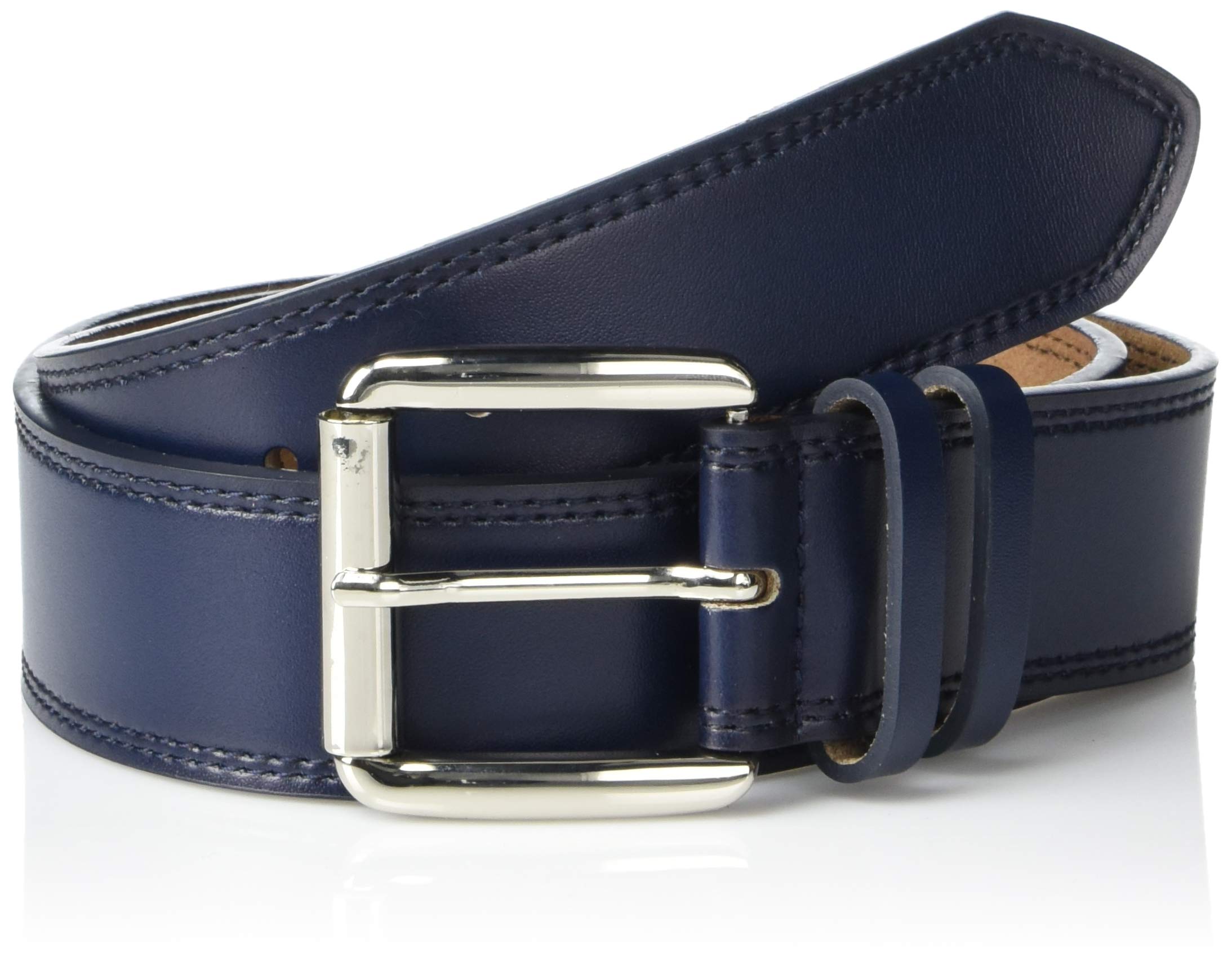 Stacy Adams Men's Dylan 40mm Burnished Leather Belt, Navy, 36