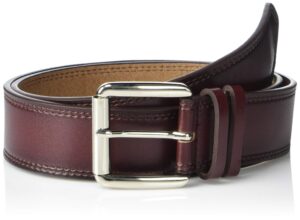 stacy adams men's dylan 40mm burnished leather belt, burgundy, 38