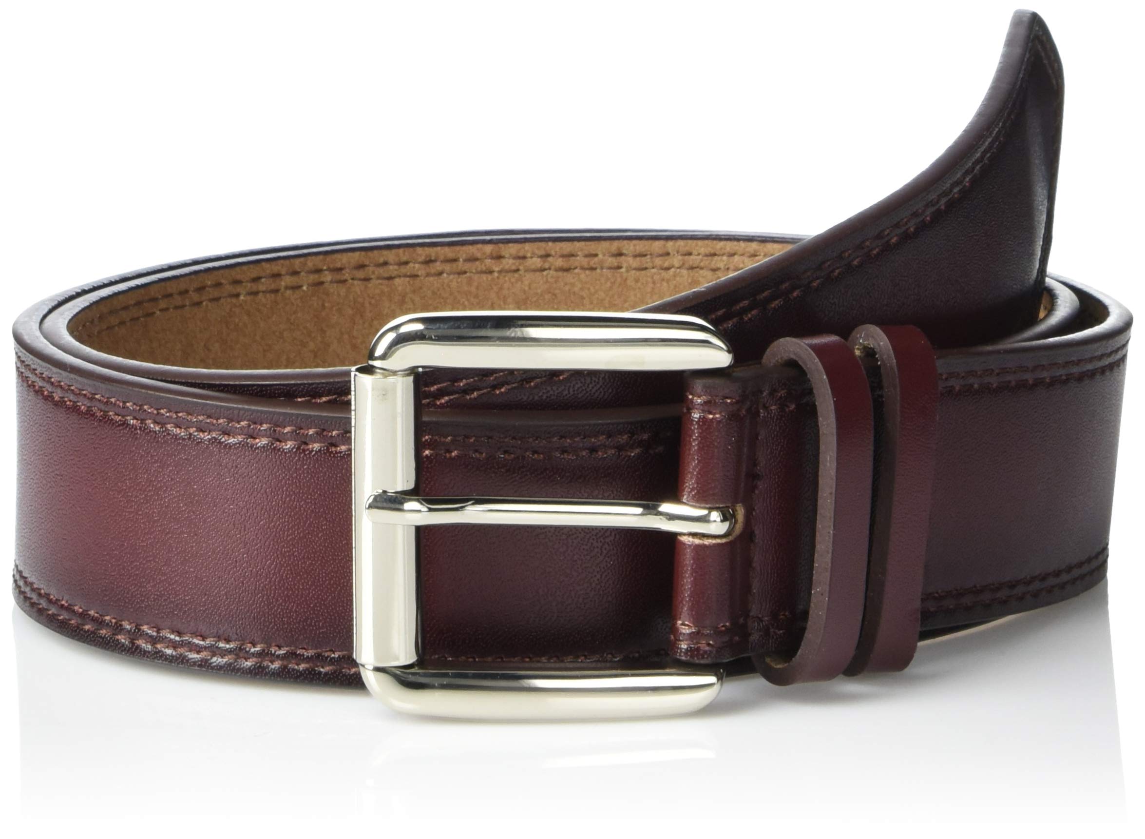 Stacy Adams Men's Dylan 40mm Burnished Leather Belt, Burgundy, 38