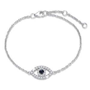 FANCIME 925 Sterling Silver Evil Eye Bracelet Yom Kippur Women Bracelet Gifts Fine Lucky Jewelry for Women Friends