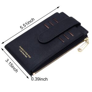 Badiya RFID Card Holder Wallet for Women Slim Wallets Bifold Multi Card Case Zipper Coin Purse