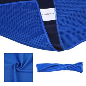 Eco-Fused Cooling Towel - 2 Pack (Blue/Black) - Absorbent Compact Cooling Towel for Indoor and Outdoor Activities - Gym Workout, Yoga, Running, Climbing, Fishing - Includes a Mesh Pocket